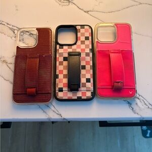 Walli Case- iPhone 15 pro max - Burgundy, hot Pink, and Multicolor.